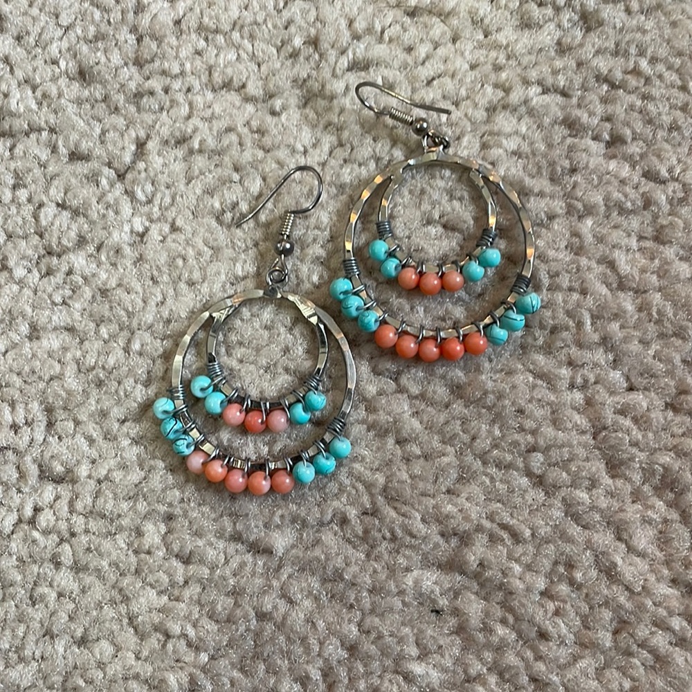 Silver dangle earrings